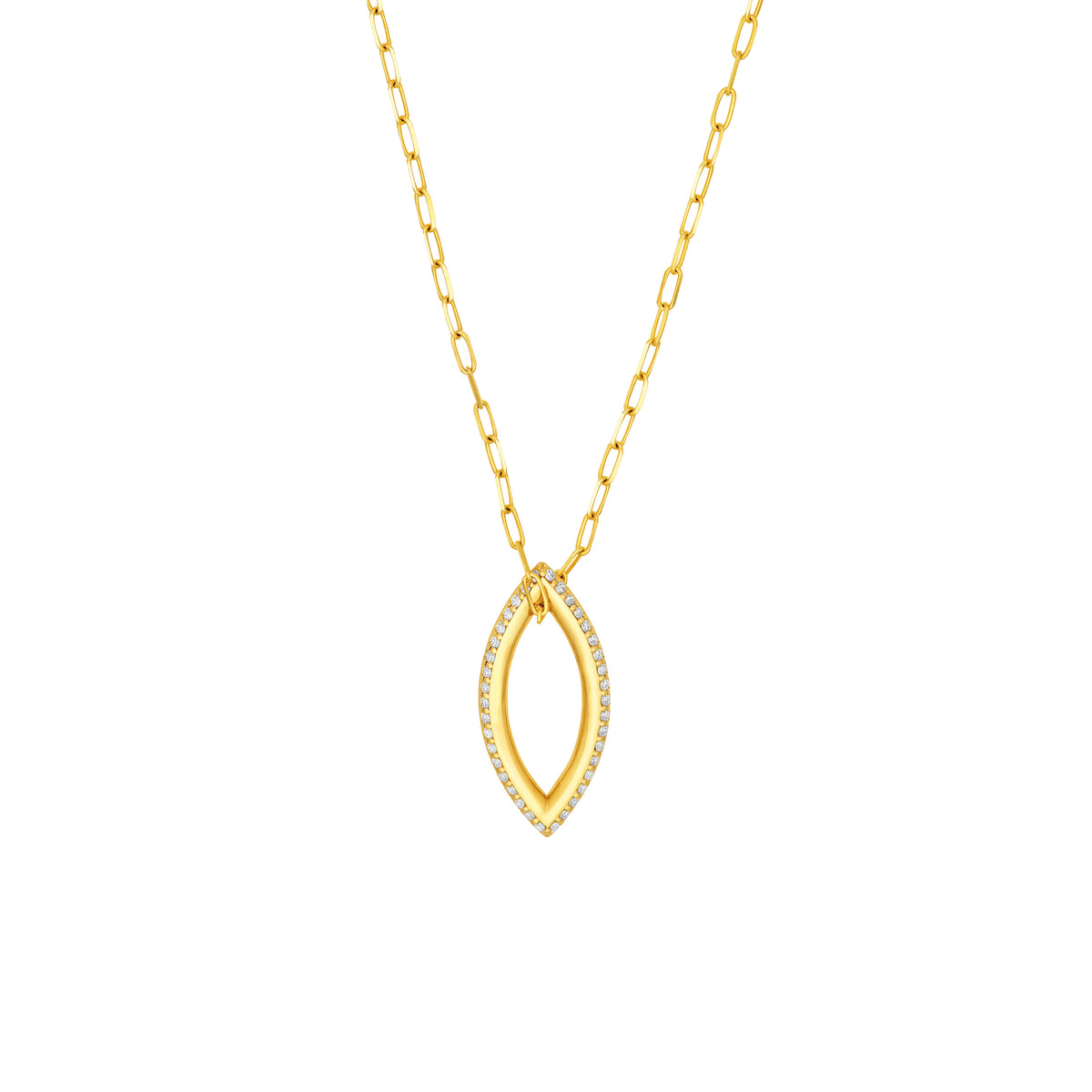 Tilly Paperclip Marquise Pendant Necklace