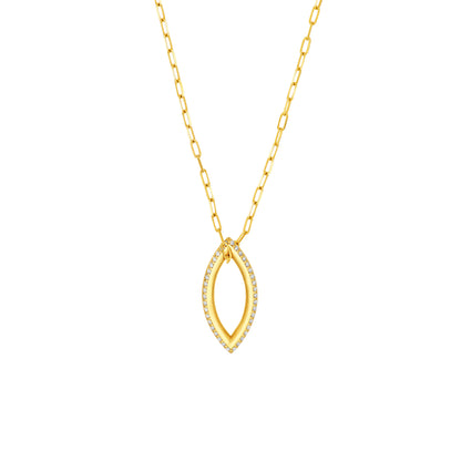 Tilly Paperclip Marquise Pendant Necklace
