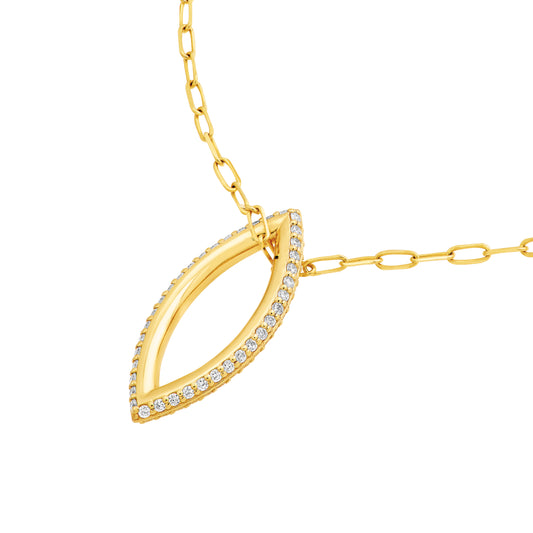 Tilly Paperclip Marquise Pendant Necklace