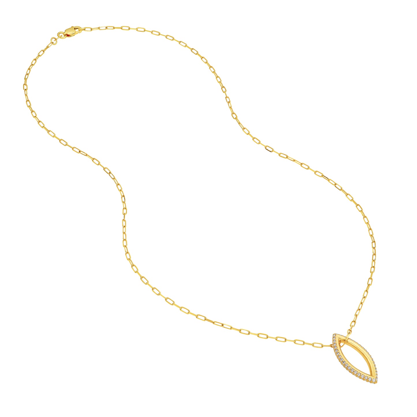 Tilly Paperclip Marquise Pendant Necklace
