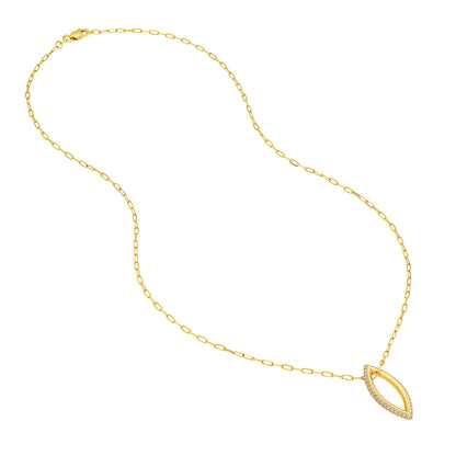Tilly Paperclip Marquise Pendant Necklace