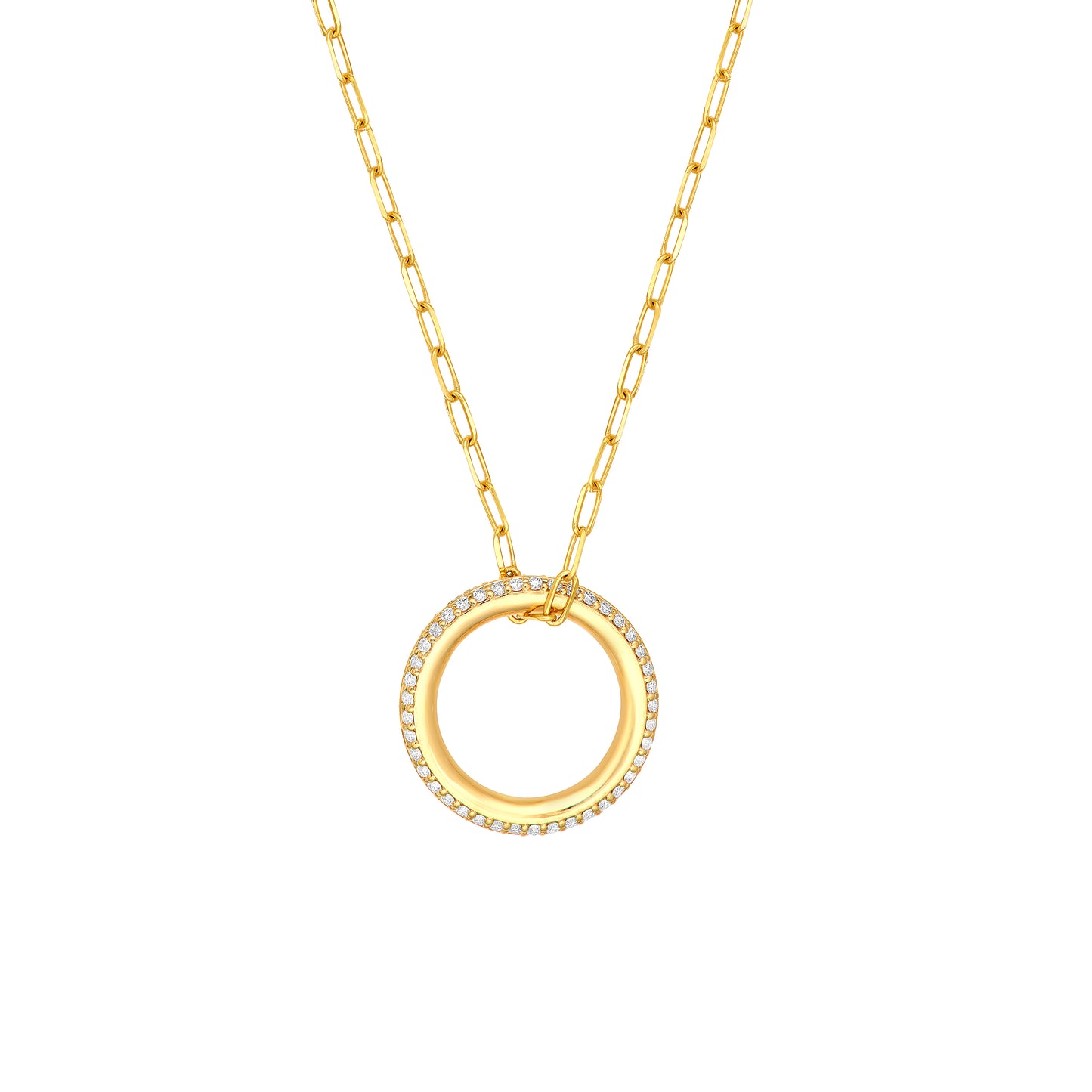 Birdie Paperclip Diamond Pendant Necklace