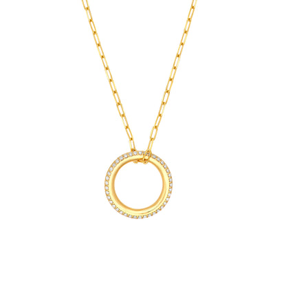 Birdie Paperclip Diamond Pendant Necklace
