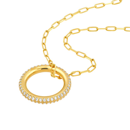 Birdie Paperclip Diamond Pendant Necklace