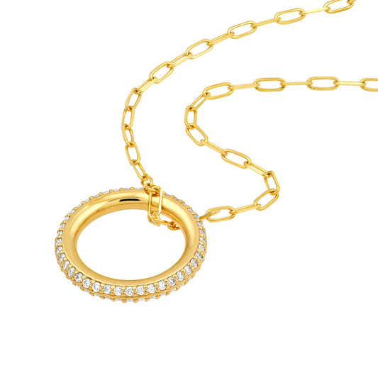 Birdie Paperclip Diamond Pendant Necklace