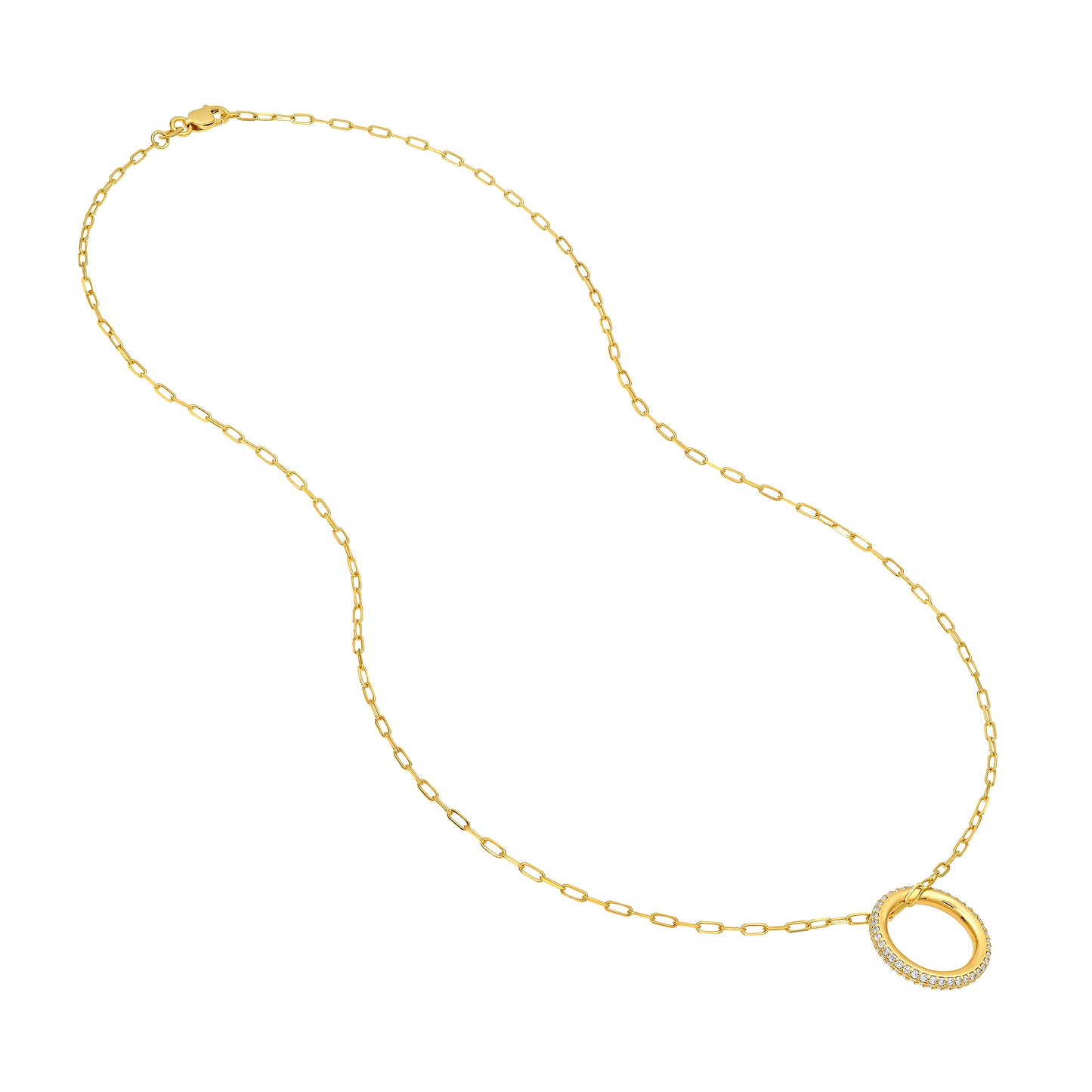 Birdie Paperclip Diamond Pendant Necklace