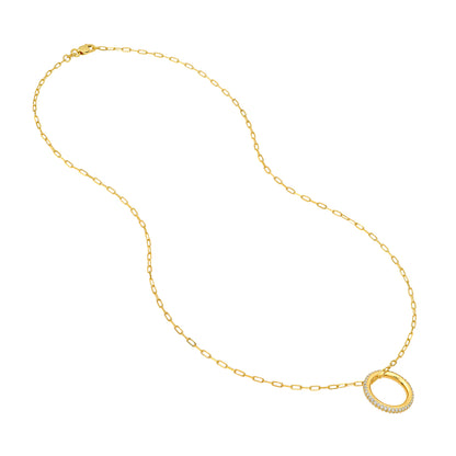 Birdie Paperclip Diamond Pendant Necklace