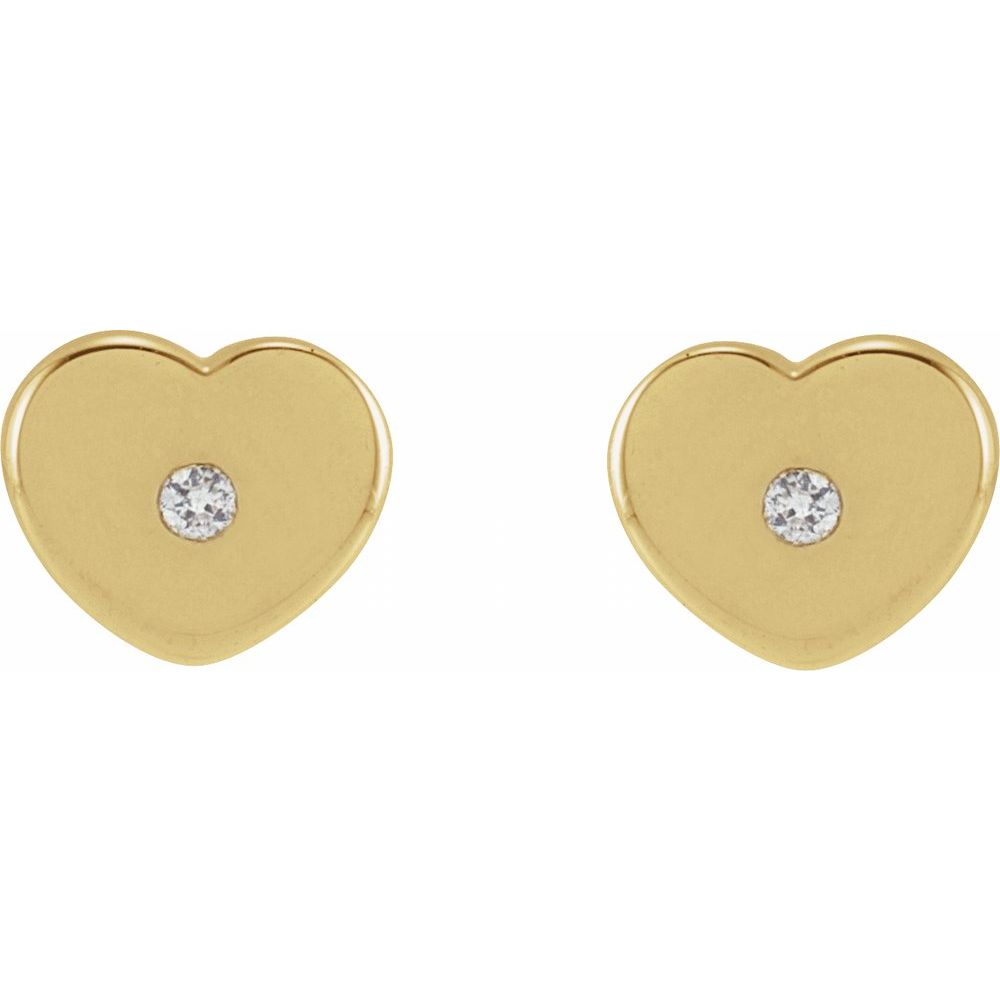 Diamond Chubby Heart Studs