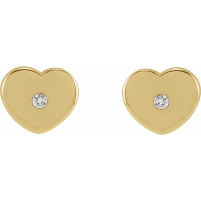 Diamond Chubby Heart Studs