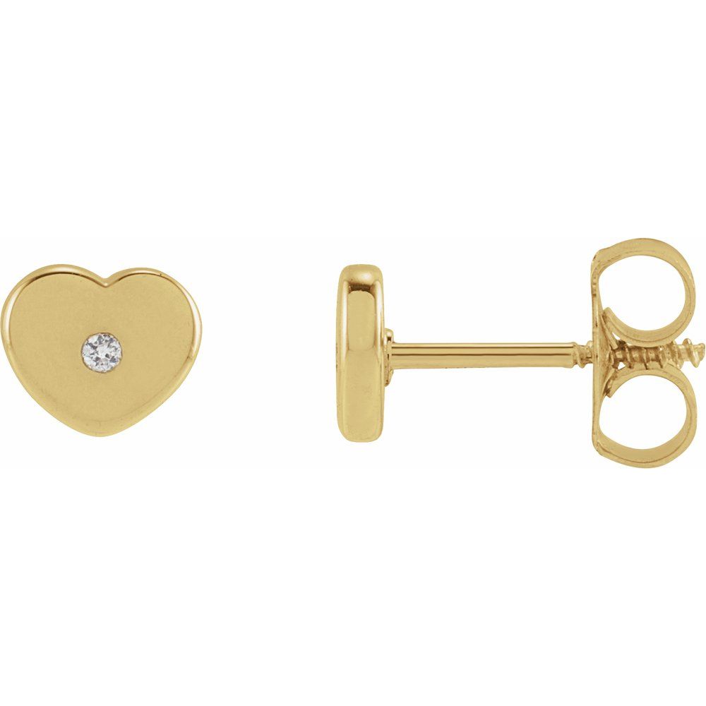 Diamond Chubby Heart Studs