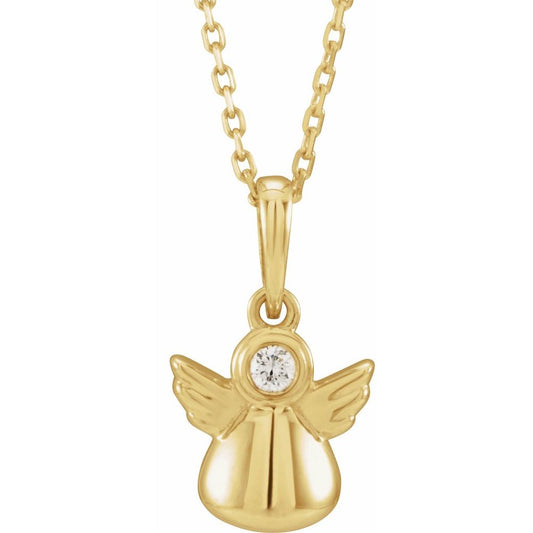 Youth Diamond Angel Pendant Necklace