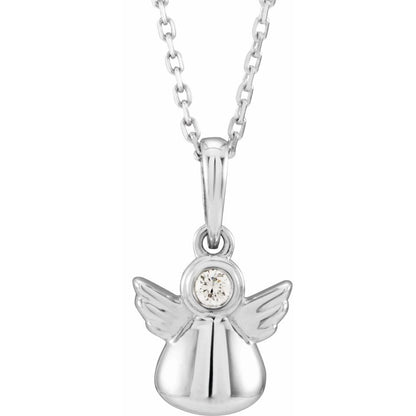 Youth Diamond Angel Pendant Necklace