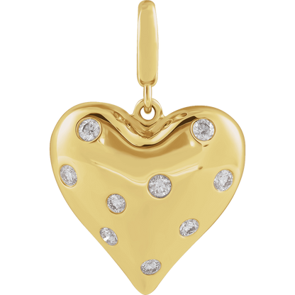 Cherub Diamond Heart Charm