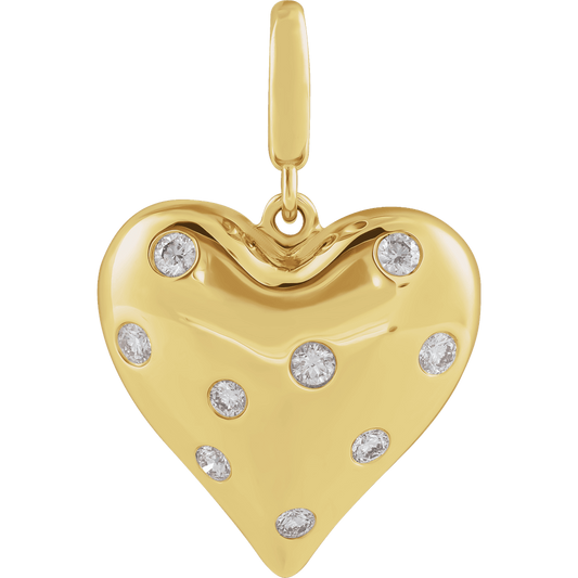 Cherub Diamond Heart Charm