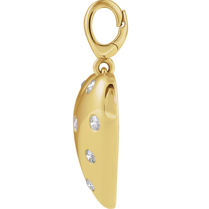 Cherub Diamond Heart Charm