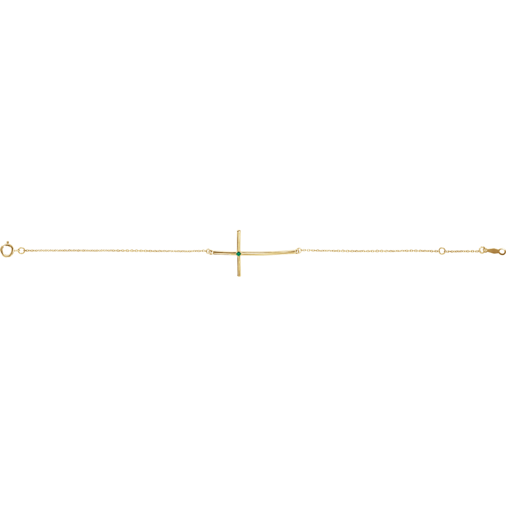 Emerald cross bracelet