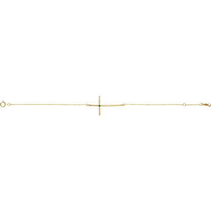 Emerald cross bracelet