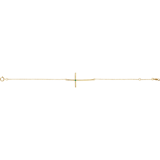 Emerald cross bracelet