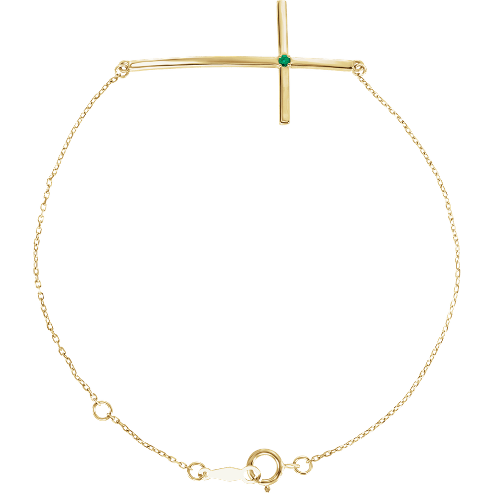 Emerald cross bracelet