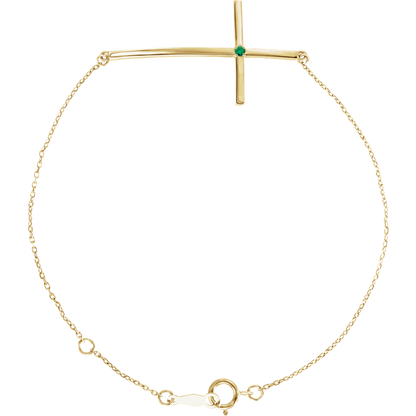 Emerald cross bracelet