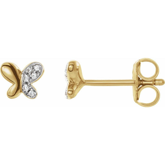 Mini diamond butterfly Studs