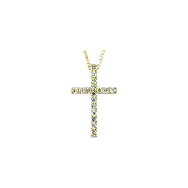 petite diamond cross necklace