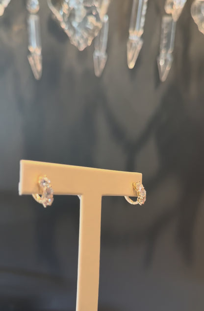Nell Triple Diamond Hoops