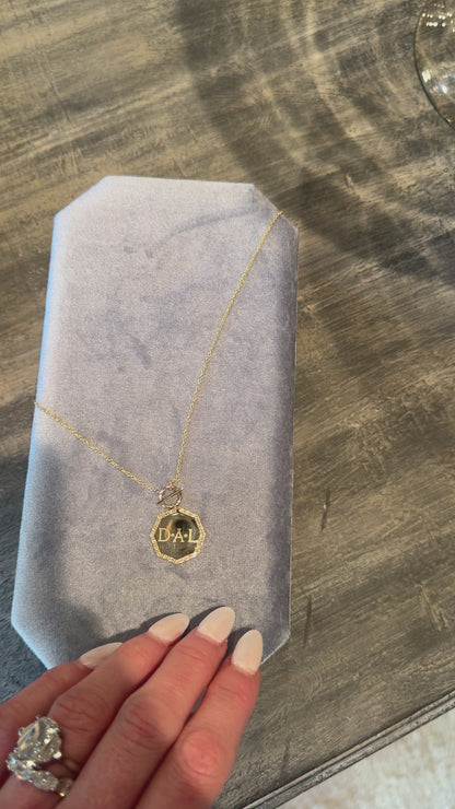 Blair Engravable Hexagon Charm Necklace