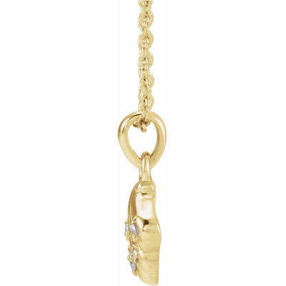 Diamond Youth Seashell Pendant Necklace