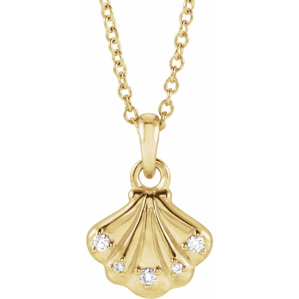 Diamond Youth Seashell Pendant Necklace