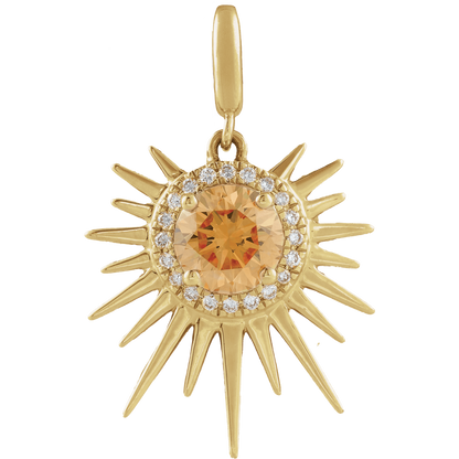 Citrine sunburst charm