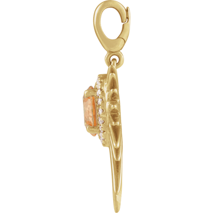 Citrine sunburst charm