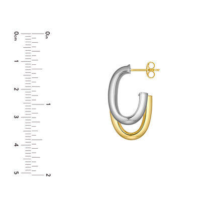 Two Tone Double Hoop Earrings