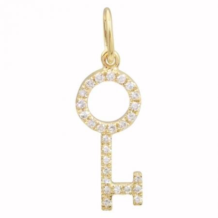 diamond pave key charm