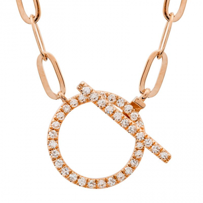 diamond circle bar necklace