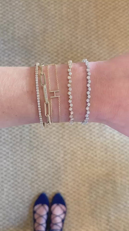 diamond link paperclip bracelet