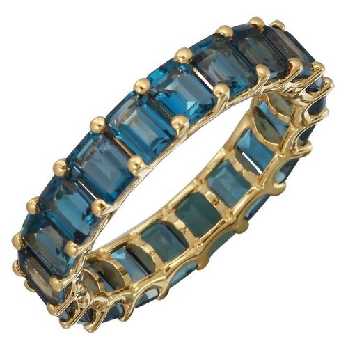 LONDON BLUE TOPAZ EMERALD CUT ETERNITY RING