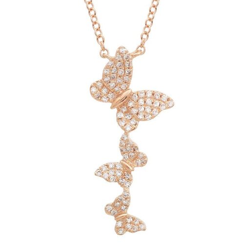 falling butterfly diamond necklace