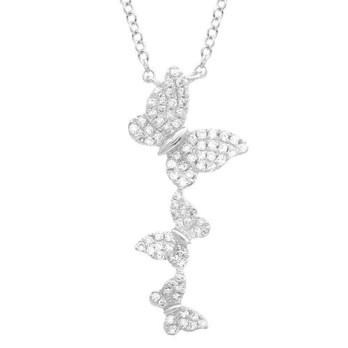 falling butterfly diamond necklace