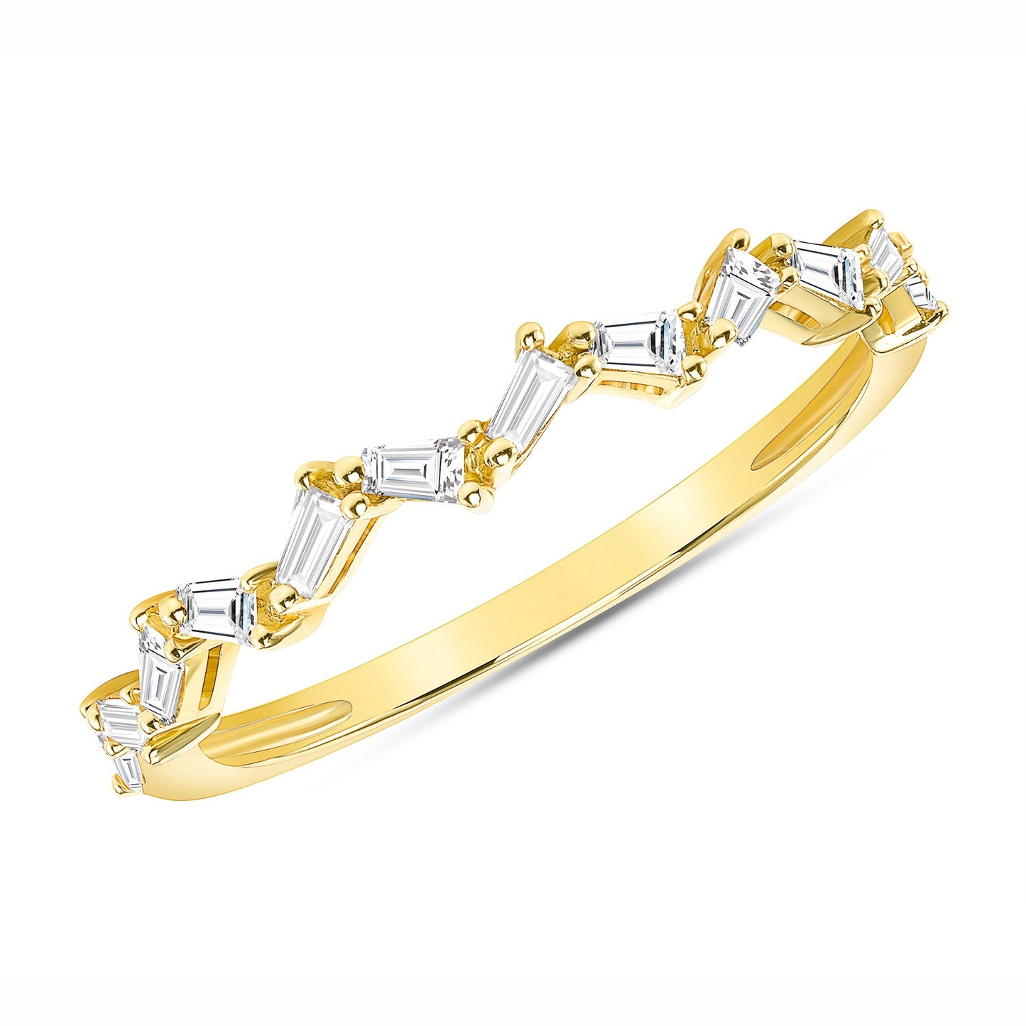 Zig Zag baguette diamond band