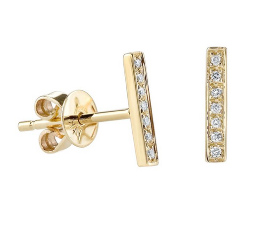diamond bar stud earrings