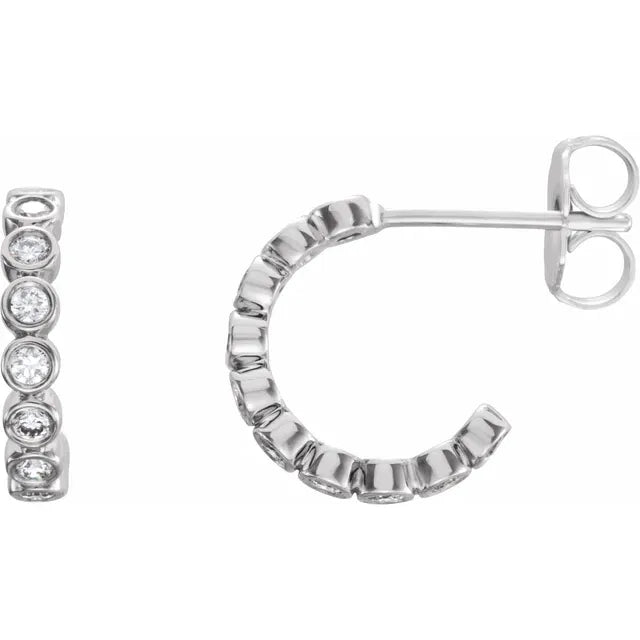 Bezel Set Huggies