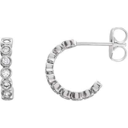 Bezel Set Huggies