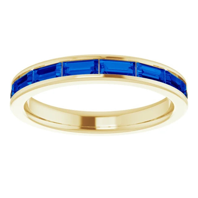 Channel Set Gemstone Band