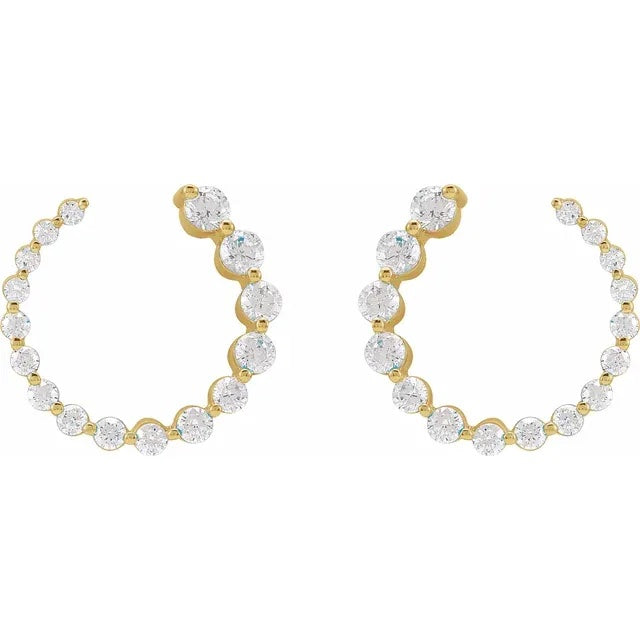 Cascading Round Diamond Earrings