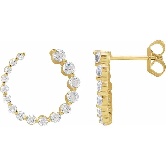 Cascading Round Diamond Earrings
