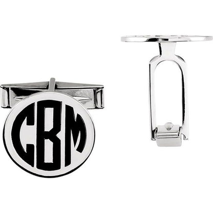 Circled Monogram Round Cuff Links