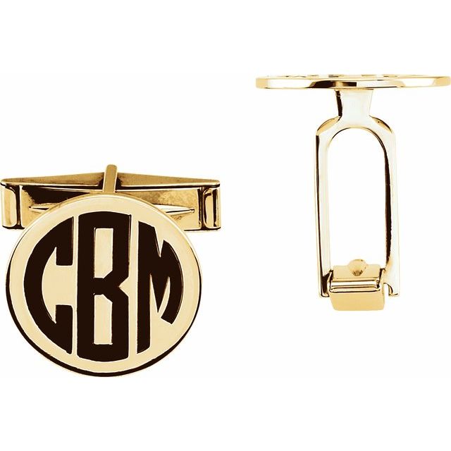 Circled Monogram Round Cuff Links