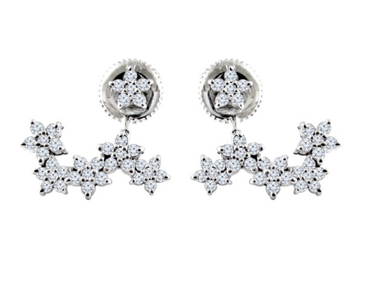 floral diamond ear jackets