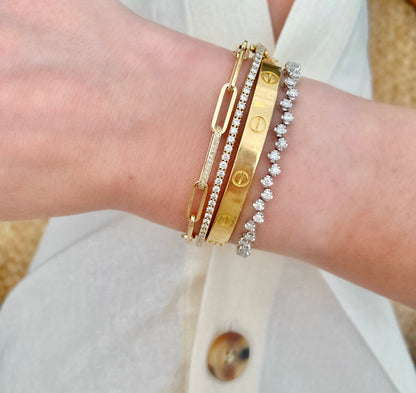 diamond link paperclip bracelet